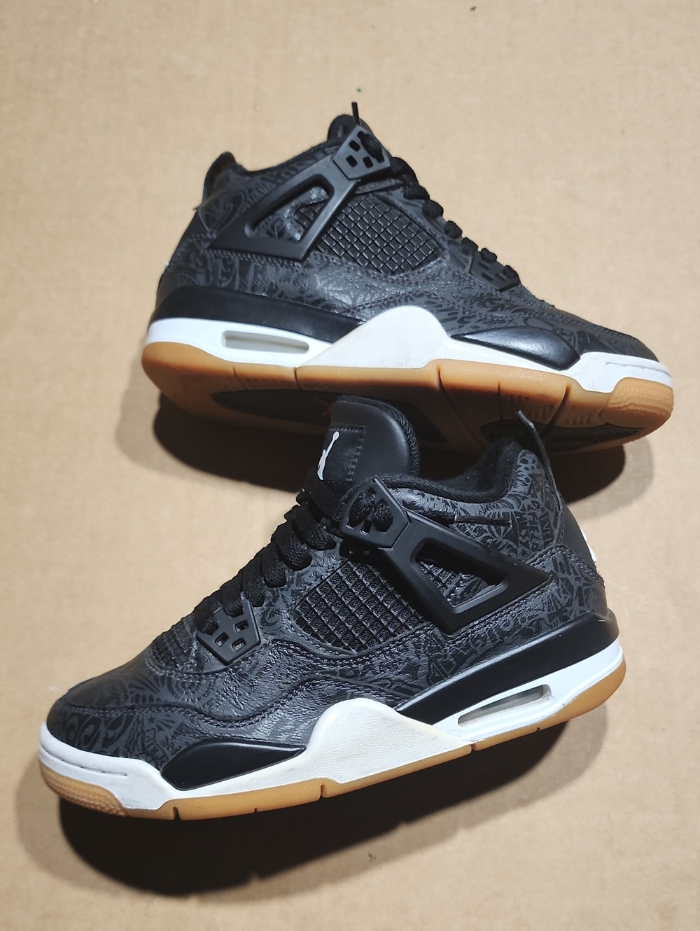 Air Jordan 4 Retro SE GS "Laser Black/Gum" Sz 4.5Y